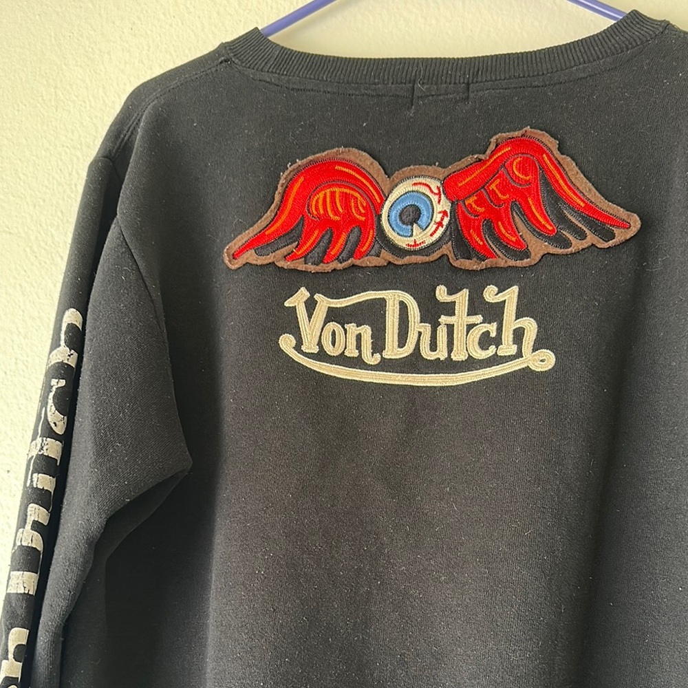 Von Dutch Black Crewneck Sweater Classic Style